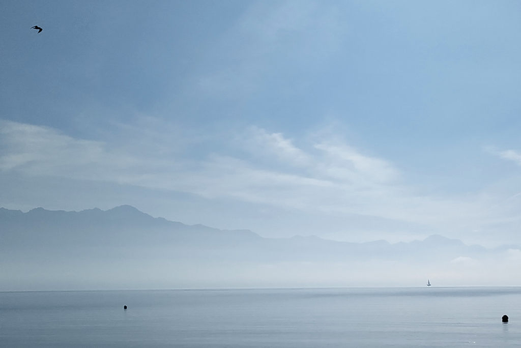 Vue sur le lac Léman (Lausanne, Vaud, Suisse)